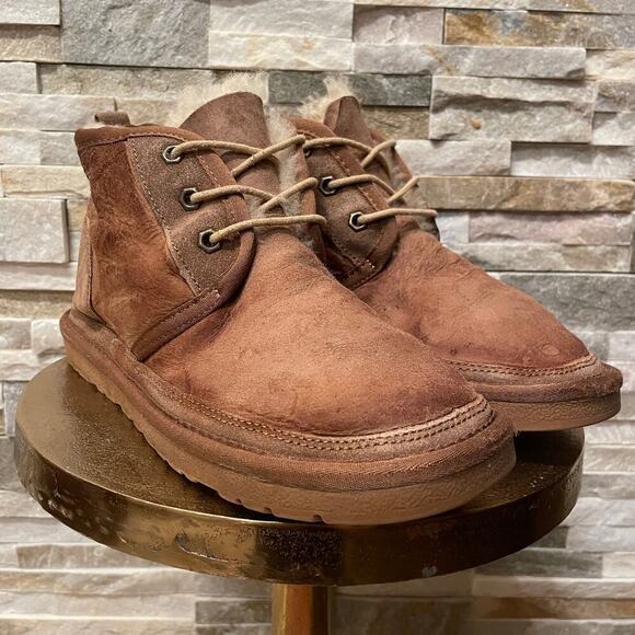 Vintage UGG Men’s 9 / Women’s 11 Shearling Chukka Boots | Distressed Chestnut main image 9